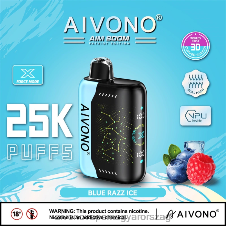 Aivono Puffs - Aivono AIM BOOM 25000 kék razz jég 86R02345