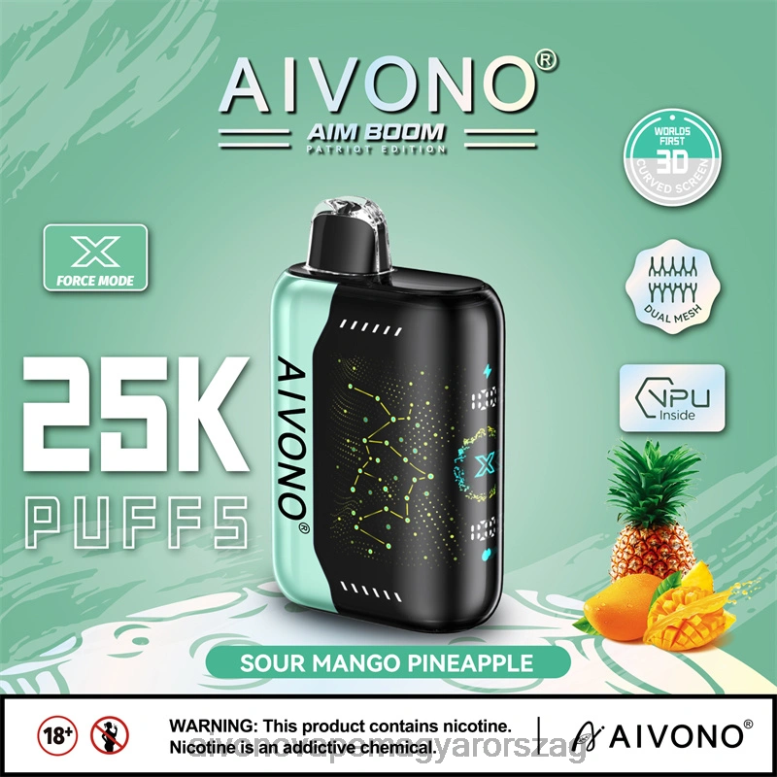 Aivono Puffs - Aivono AIM BOOM 25000 savanyú mangó ananász 86R02351