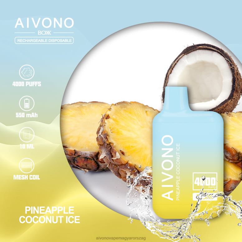 Aivono Puffs - Aivono AIM BOXX 4000 ananász kókusz jég 86R02222