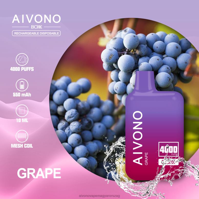 Aivono Puffs - Aivono AIM BOXX 4000 szőlő 86R02213