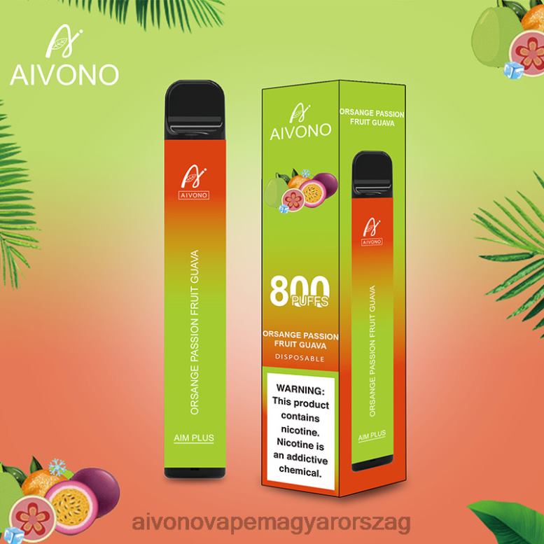 Aivono Puffs - Aivono AIM PLUS 800 narancssárga maracuja guava 86R02189