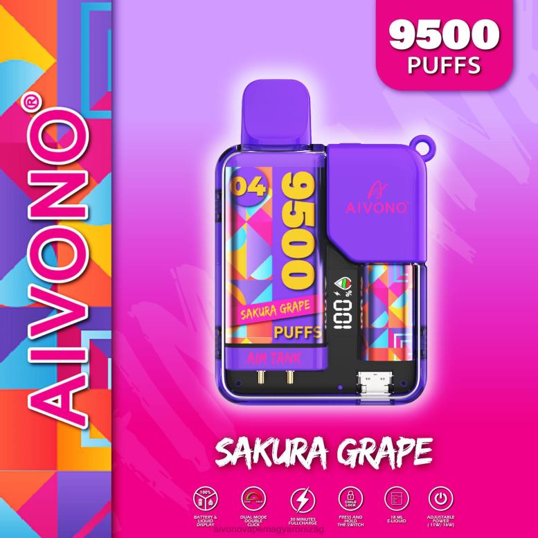 Aivono Puffs - Aivono AIM TANK 9500 sakura szőlő 86R0236