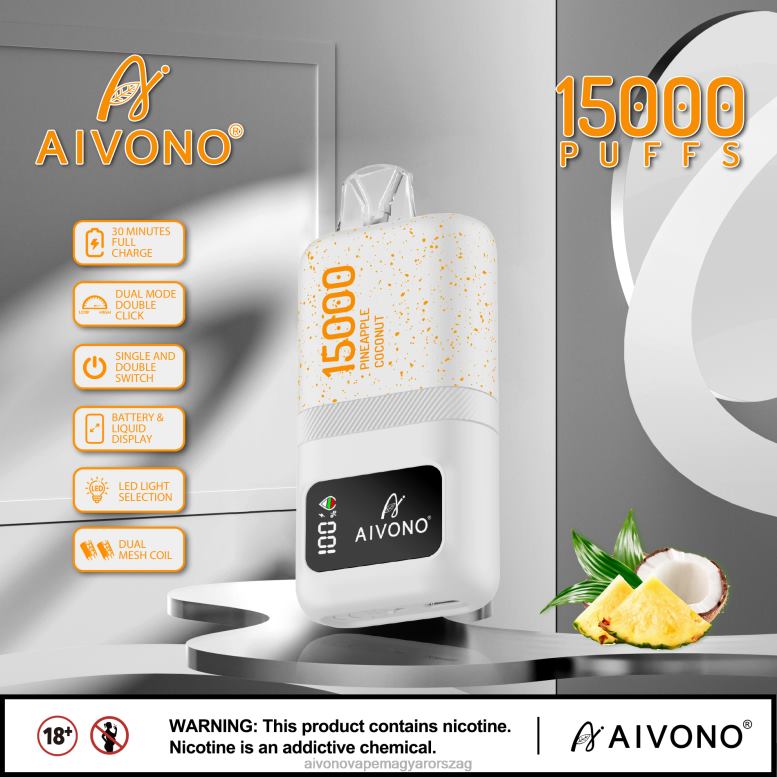 Aivono Puffs - Aivono AIM magic 15000 ananász kókusz 86R0272