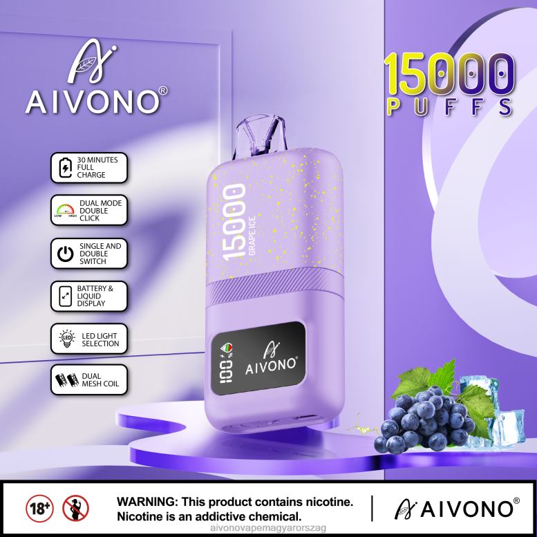 Aivono Puffs - Aivono AIM magic 15000 szőlőjég 86R0260