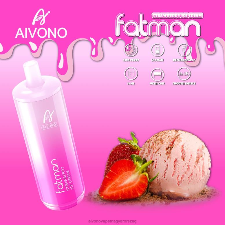 Aivono Puffs - Aivono FATMAN 6800 eper fagylalt 86R0221