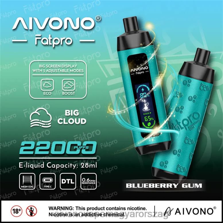 Aivono Puffs - Aivono Fatpro 22000 áfonyás gumi 86R029