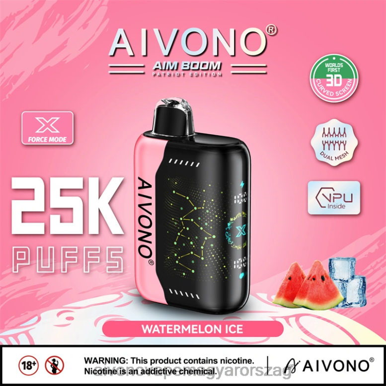 Aivono Vape - Aivono AIM BOOM 25000 görögdinnye jég 86R02353