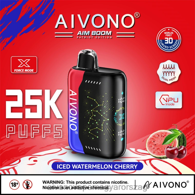 Aivono Vape - Aivono AIM BOOM 25000 jeges görögdinnye cseresznye 86R02347