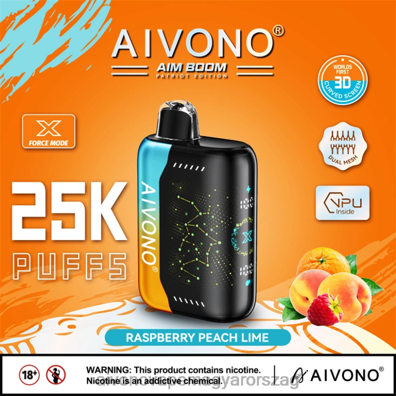 Aivono Vape - Aivono AIM BOOM 25000 málna őszibarack lime 86R02350