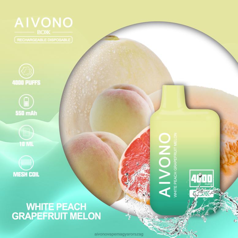 Aivono Vape - Aivono AIM BOXX 4000 fehér barack grapefruit dinnye 86R02224