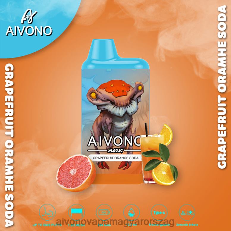 Aivono Vape - Aivono AIM MAGIC 5800-as szájdobozos cigaretta grapefruit narancs szóda 86R02101