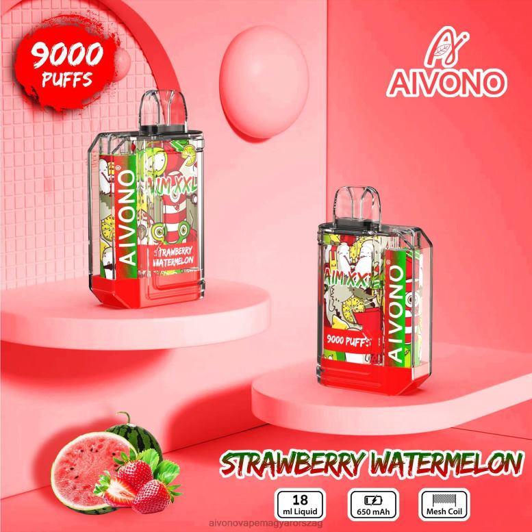 Aivono Vape - Aivono AIM XXL 9000 szájmatrica átlátszó epres görögdinnye 86R0253