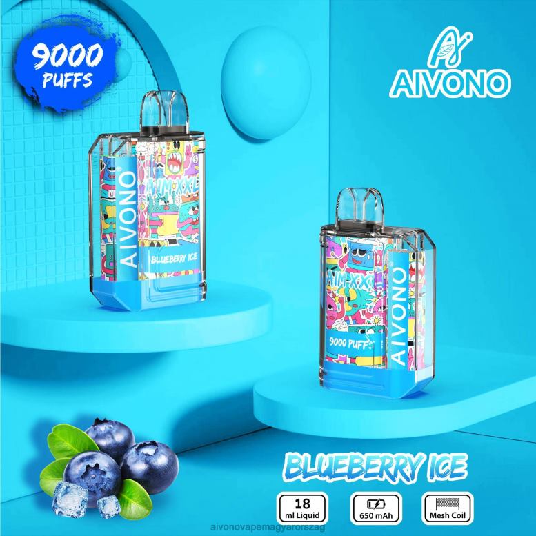 Aivono Vape - Aivono AIM XXL 9000 szájmatrica átlátszó áfonyás jég 86R0250