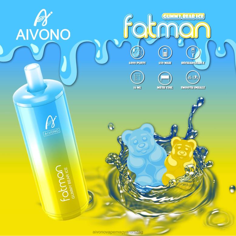 Aivono Vape - Aivono FATMAN 6800 gumimaci jég 86R0232