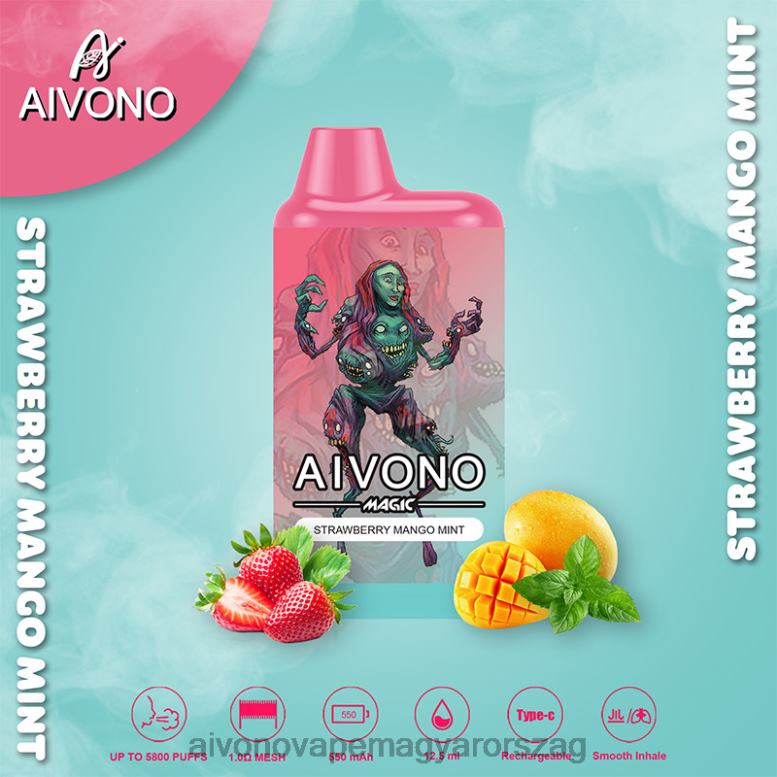 Aivono Vape Magyarorszag - Aivono AIM MAGIC 5800-as szájdobozos cigaretta epres mangó menta 86R0297