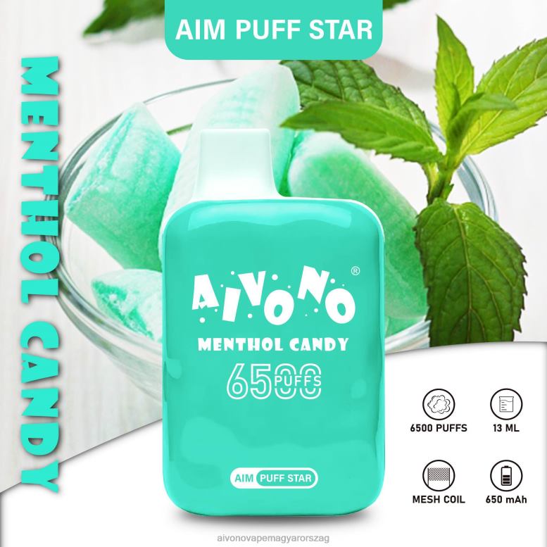 Aivono Vape Magyarorszag - Aivono AIM PUFF STAR 6500 mentolos cukorka 86R02295