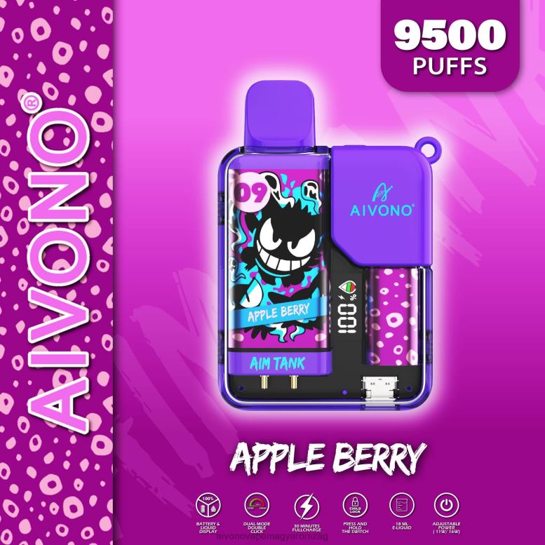 Aivono Vape Magyarorszag - Aivono AIM TANK 9500 alma bogyó 86R0243