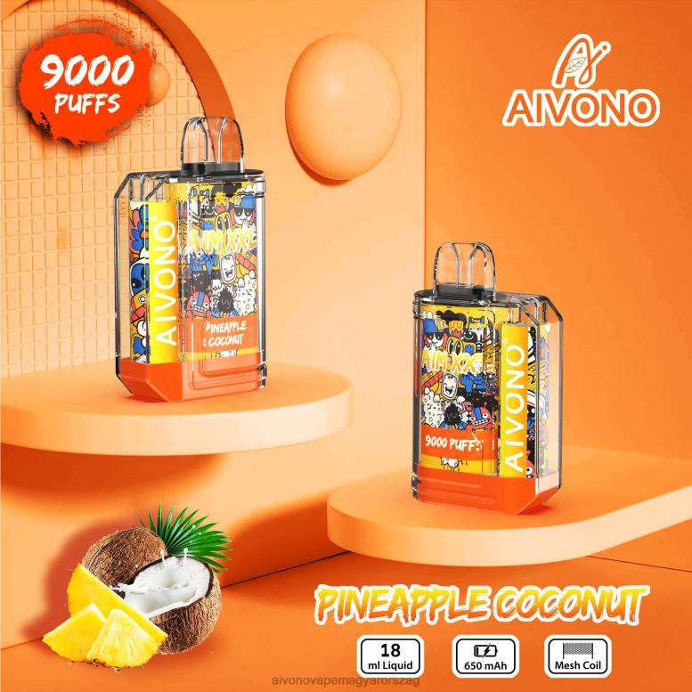 Aivono Vape Magyarorszag - Aivono AIM XXL 9000 szájmatrica átlátszó ananász kókusz 86R0252