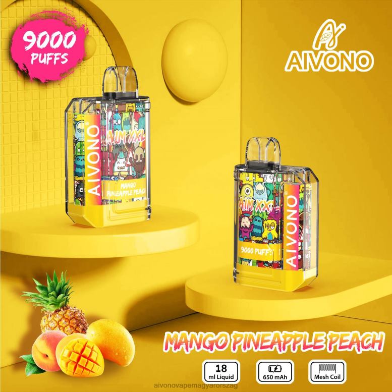 Aivono Vape Magyarorszag - Aivono AIM XXL 9000 szájmatrica átlátszó mangó ananász őszibarack 86R0249