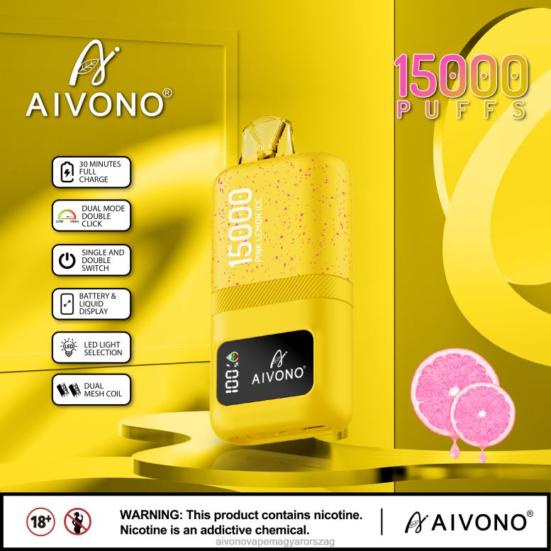 Aivono Vape Magyarorszag - Aivono AIM magic 15000 rózsaszín citrom jég 86R0261
