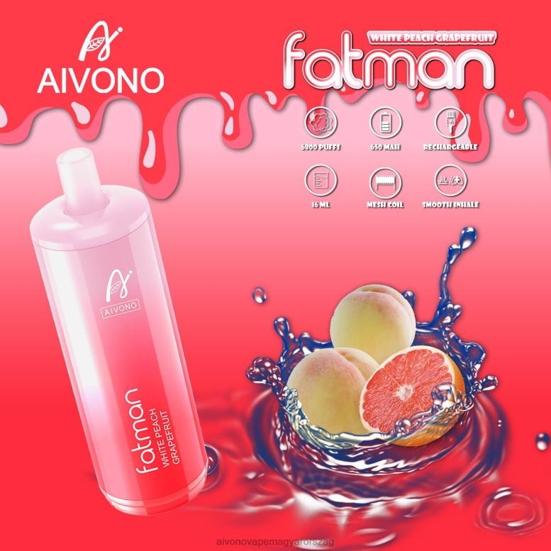 Aivono Vape Magyarorszag - Aivono FATMAN 6800 grapefruit 86R0225