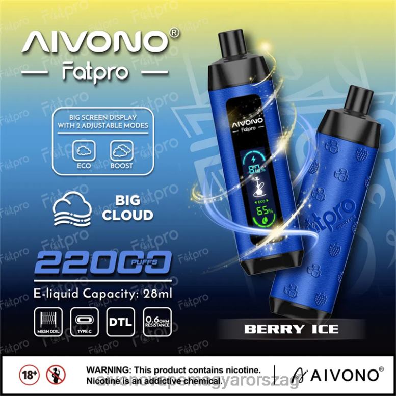 Aivono Vape Magyarorszag - Aivono Fatpro 22000 bogyós jég 86R0210