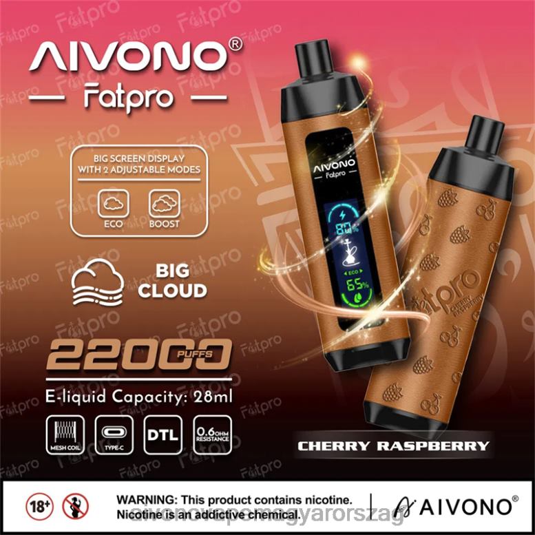 Aivono Vape Magyarorszag - Aivono Fatpro 22000 cseresznye málna 86R024