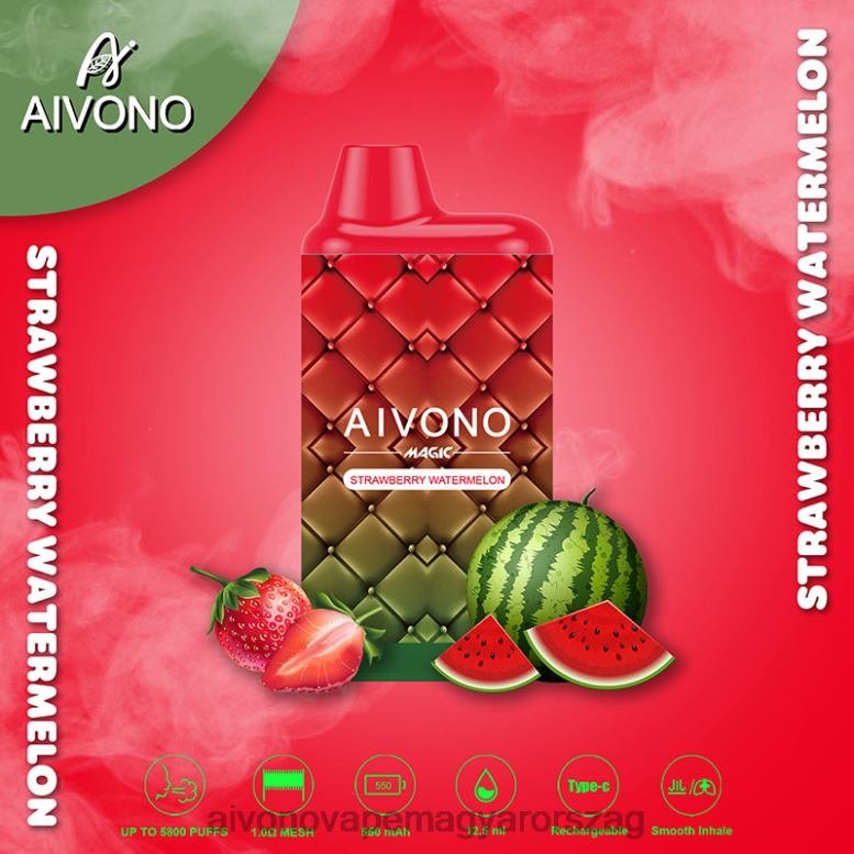 Aivono Puffs - Aivono AIM MAGIC 5800-as szájdobozos cigaretta epres görögdinnye 86R0299