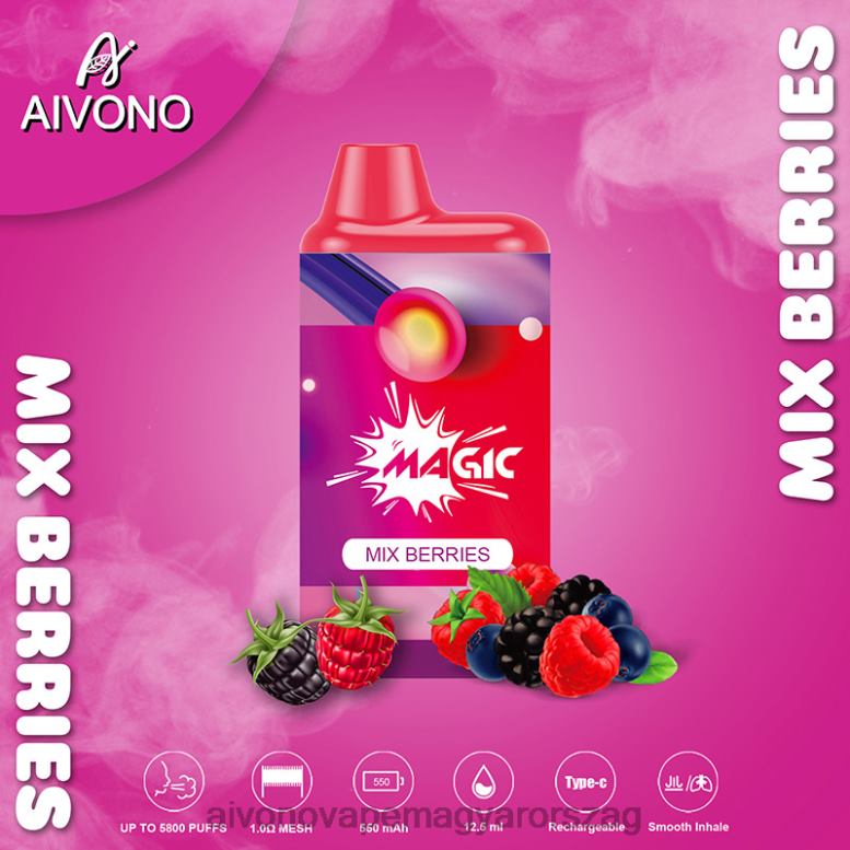 Aivono Vape Magyarorszag - Aivono AIM MAGIC 5800-as szájdobozos cigaretta keverjük össze a bogyókat 86R02100